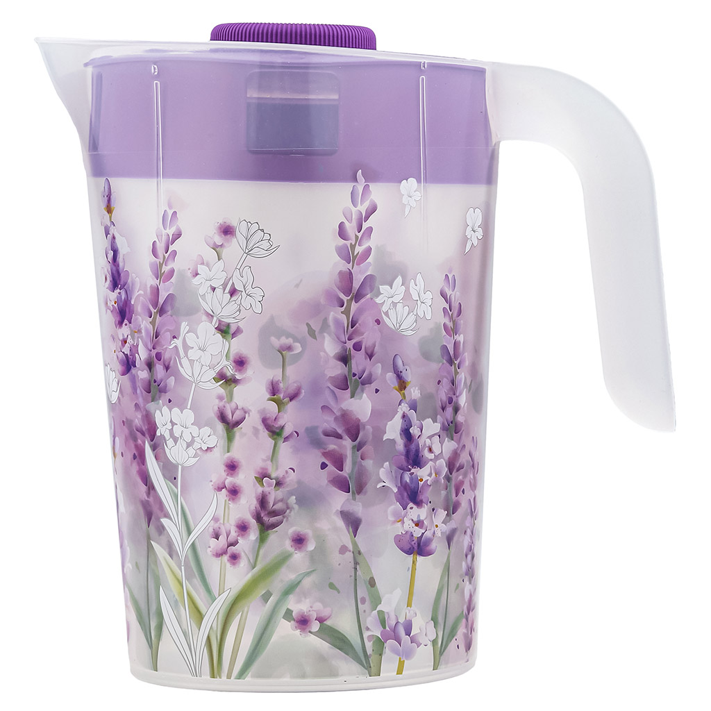 Кувшин пластмассовый "Lavender" 2л, д21см, h14,5см, с крышкой (Россия)