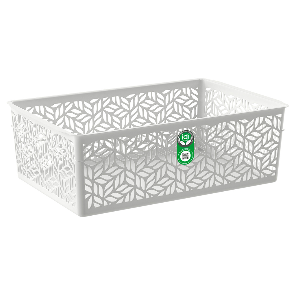 Корзина пластмассовая для хранения "Linden" 4,3л, 29х19х9,5см, универсальная, полипропилен, светло-серый (Россия)