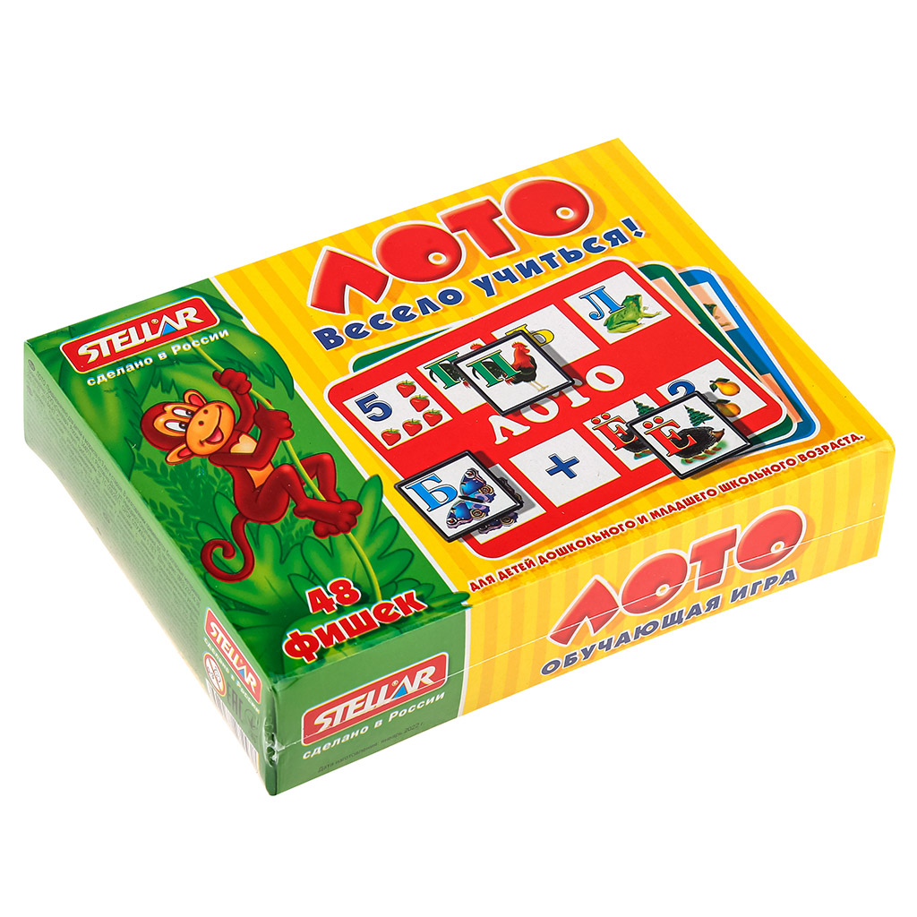 Игрушка "Лото "Весело учиться" 16,5х4х12,5см, полистирол, картонная коробка в ту пленке, "Stellar" (Россия)