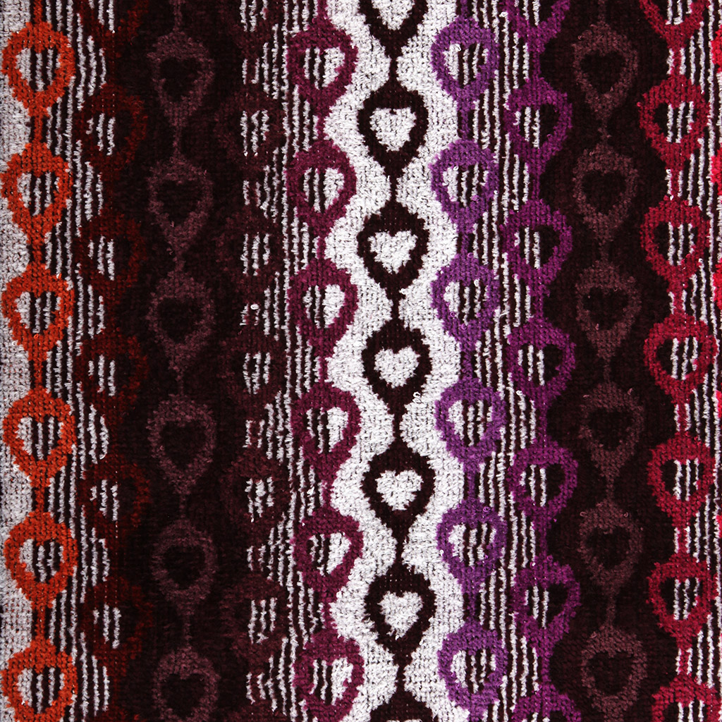"Missoni-3006" Полотенце махровое 34х78см, плотность 375гр/м2, 100% хлопок, сиреневый, Bolangde (Китай)