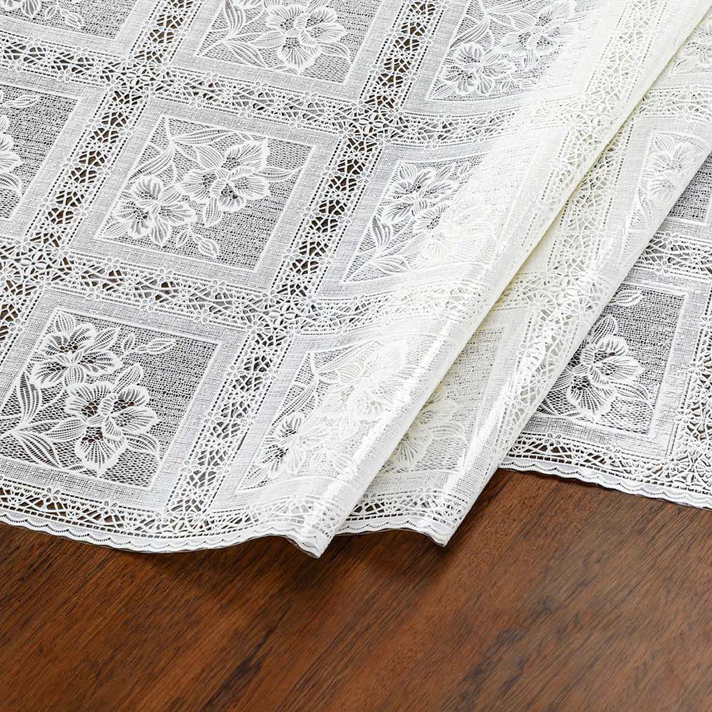 Коврик ПВХ "Ришелье" 37х137см, для ящиков и полок, "LACE" гладкая, пленка сверху, квадраты, беж с перламутром, упак. "эконом" п/э 22х30см т.м. "Домашняя Мода" (Китай)