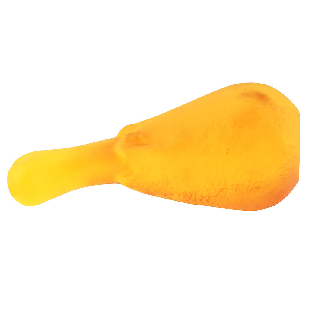 Игрушка для собаки "Куриная ножка" 13х6х6см, с пищалкой, ПВХ, фактурная, желтый, "Пэт тойс (Pet toys)" (Китай)