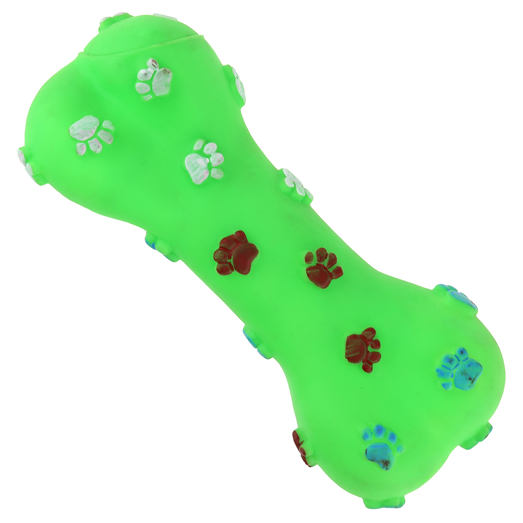 Игрушка для собаки "Косточка макси лапа" 19х7,5х4см, с пищалкой, ПВХ, фактурная, цвета микс (оранжевый, желтый, зеленый), "Пэт тойс (Pet toys)" (Китай)