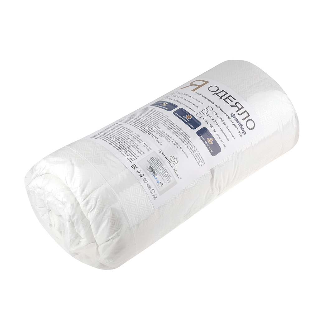 Одеяло Евро "ГУЧИ", универсальное/всесезонное, 200х220см, наполнитель 300г/м2, файбер высшего сорта, чехол тик смесовый (пэ70%/хл.30), стеганое, упак "Компакт" пакет ПВХ, еврослот, д25х55см/1,2кг, "Домашняя мода" (Россия)