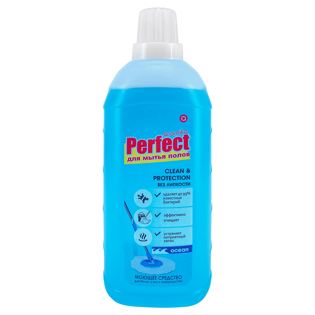 Средство для мытья полов и стен "Perfect" 1,5л, 8х10,5х29см, морской аромат (Казахстан)