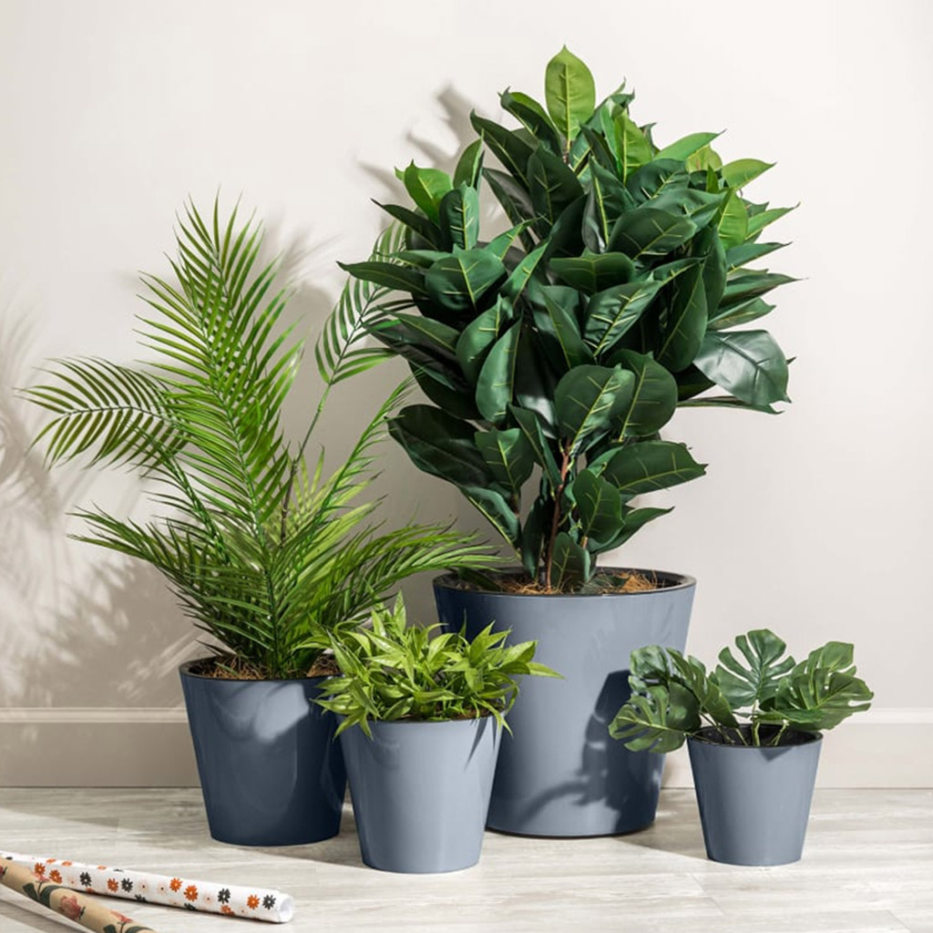 "Rosemary" Горшок для цветов пластмассовый 16л, д33см, h30,5см, с дренажной вставкой, на колесиках, серый (Россия)