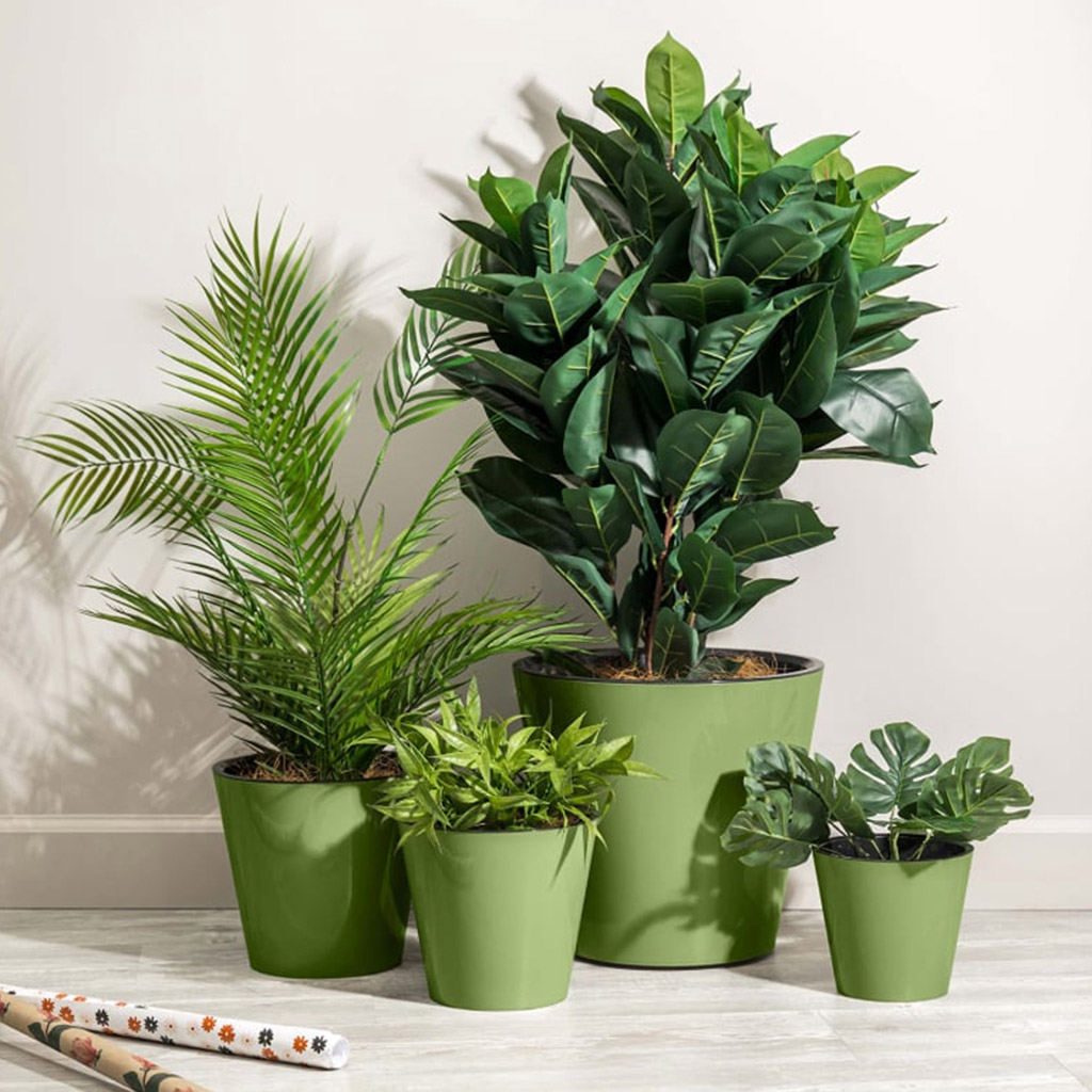 "Rosemary" Горшок для цветов пластмассовый 5л, д23см, h20,8см, с дренажной вставкой, зеленый (Россия)