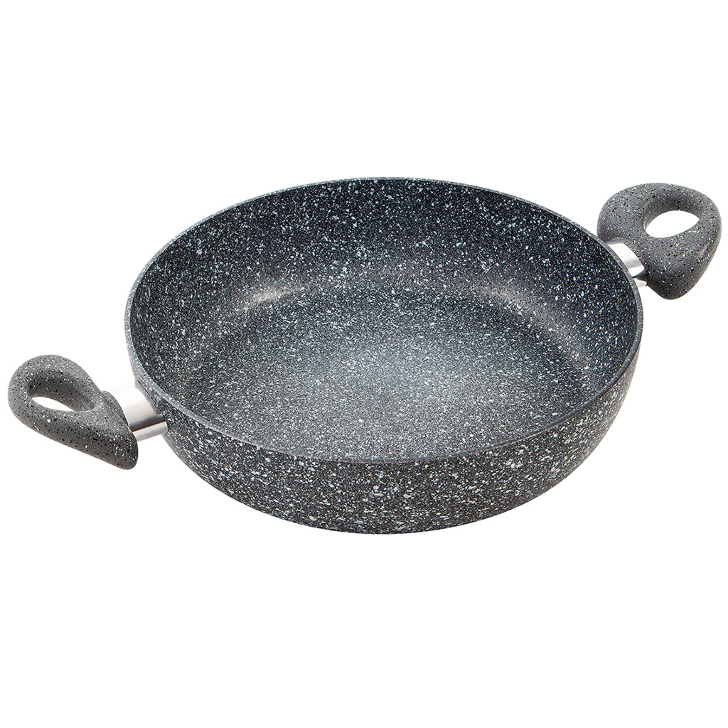 Жаровня с антипригарным покрытием д26см "Stone Pan", h6,8см, s0,3см, ручки из термостойкого пластика, усиленное минералами покрытие (Россия)