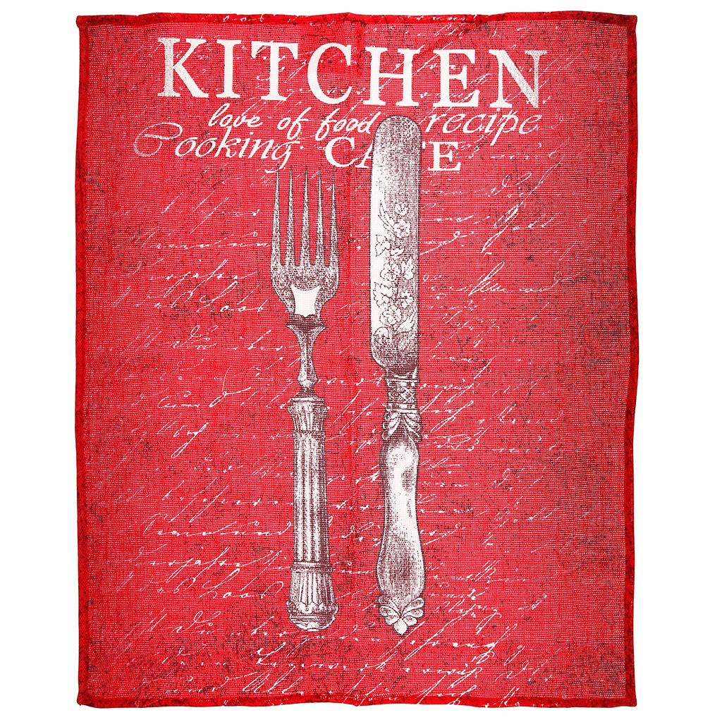 Полотенце кухонное 50х60см "Kitchen", рогожка, хлопок 156г/м2, без упаковки, "Домашняя мода" (Россия)