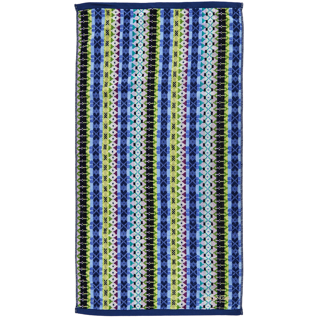 "Missoni-3005" Полотенце махровое 50х90см, плотность 375гр/м2, 100% хлопок, велюр, синий, Bolangde (Китай)
