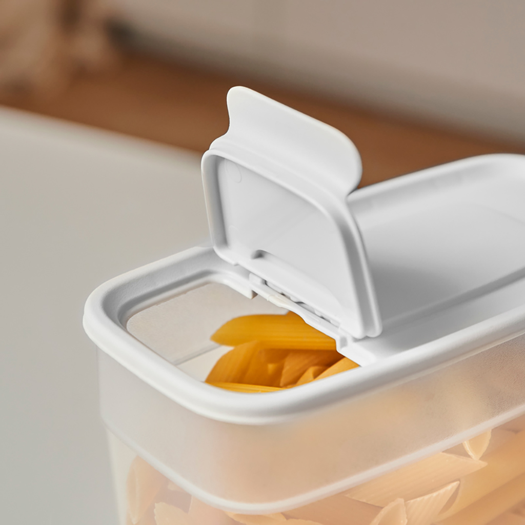Контейнеров для сыпучих продуктов пластмассовый, набор 5 штук: 1л 2шт, 1,4л 2шт, 1,8л, полипропилен, серый (Россия)