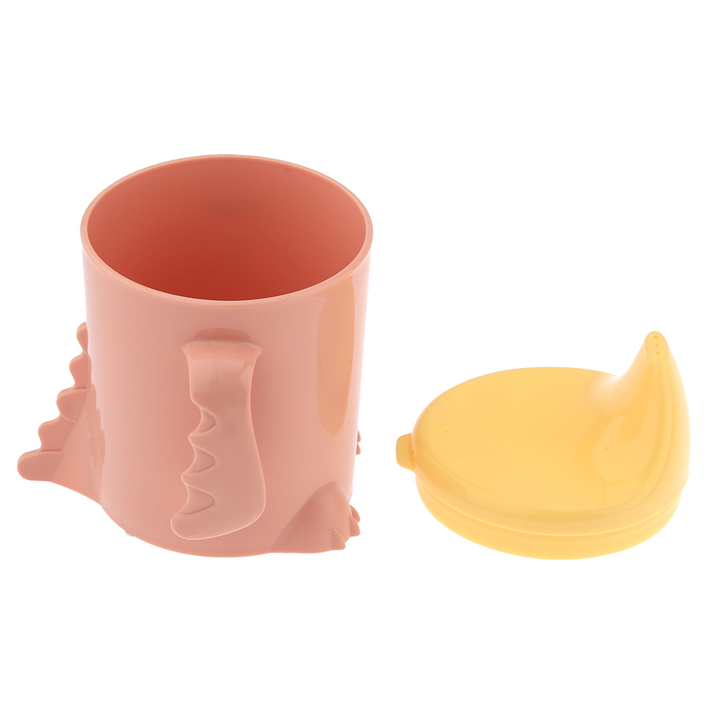"Lalababy" Поильник детский пластмассовый "Play with Me Hello, Dino!" 270мл, 11х9,3х11,7см, персиковая карамель (Россия)