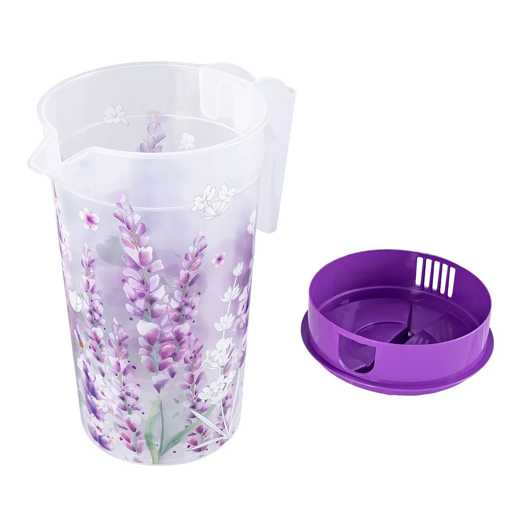 Кувшин пластмассовый "Lavender" 1,2л, д12см, h22см, с крышкой (Россия)