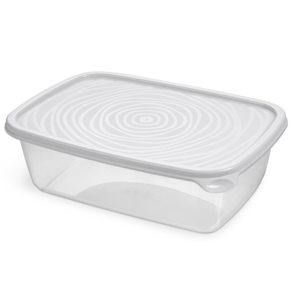 Контейнер для продуктов пластмассовый "Романо" 1,6л, 23х16,4х6,9см, светло-серый, подходит для СВЧ (Россия)