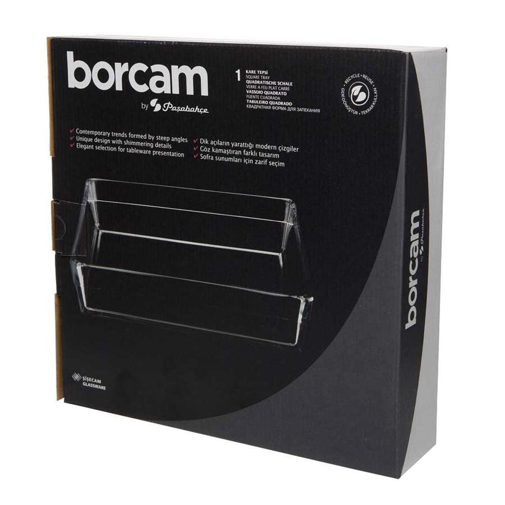 "Borcam Laser Logo" Форма стеклянная жаропрочная, 28,7х28,7х6,5см, Pasabahce (Турция)
