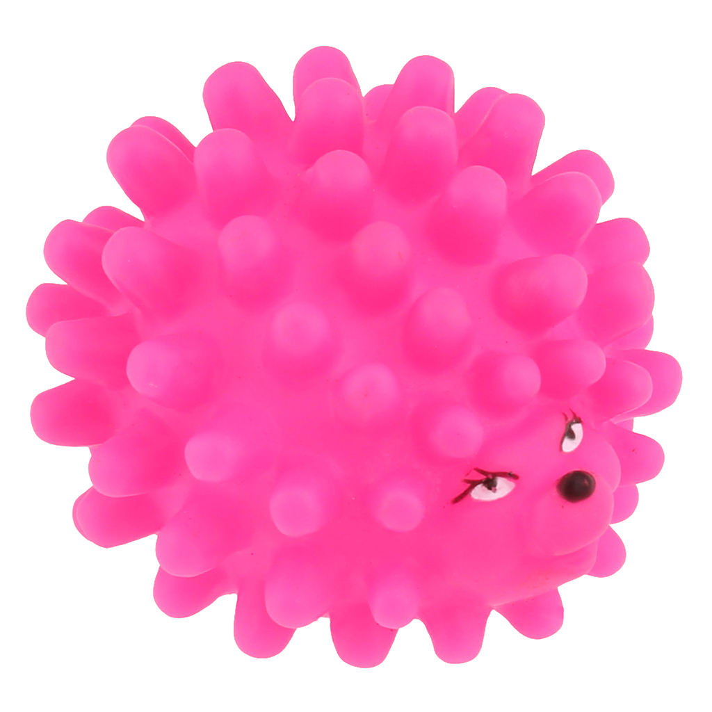 Игрушка для собаки "Ежик" 6,2х6х4,5см, с пищалкой, ПВХ, с шипами, цвета микс (ярко-оранжевый, зеленый, темно-розовый), "Пэт тойс (Pet toys)" (Китай)