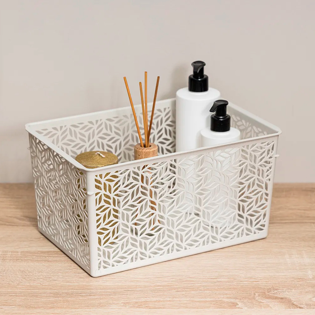 Корзина пластмассовая для хранения "Linden" 6,7л, 29х19х15см, универсальная, полипропилен, светло-серый (Россия)
