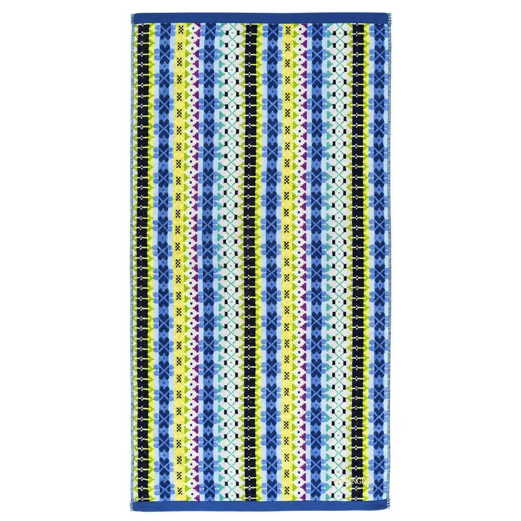 "Missoni-3005" Полотенце махровое 70х140см, плотность 375гр/м2, 100% хлопок, велюр, синий, Bolangde (Китай)