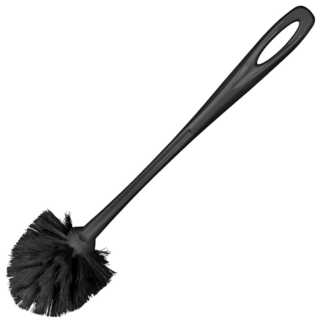 Ерш унитазный пластмассовый "Rambai Full Black" д15,5см, h35см, с подставкой, черный (Россия)