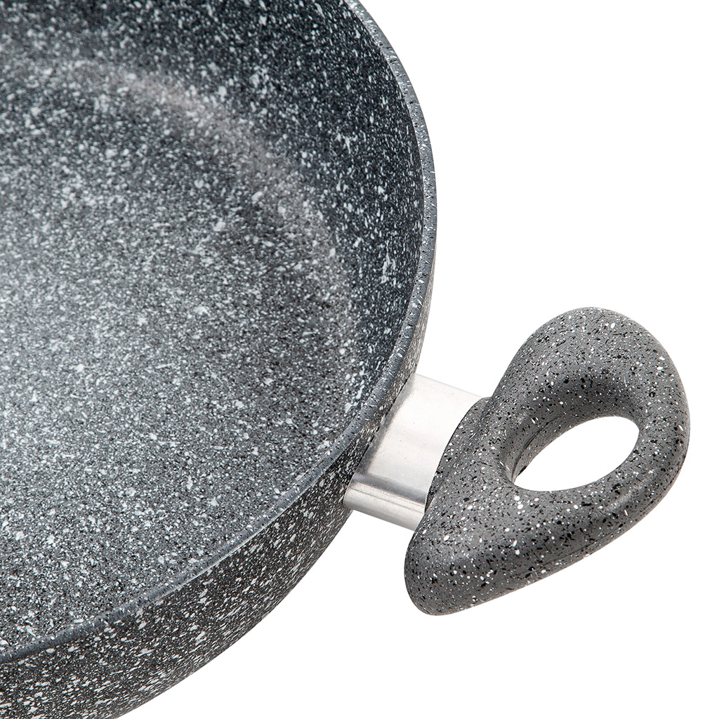 Жаровня с антипригарным покрытием д28см "Stone Pan", h6,7см, s0,3см, ручки из термостойкого пластика, усиленное минералами покрытие (Россия)