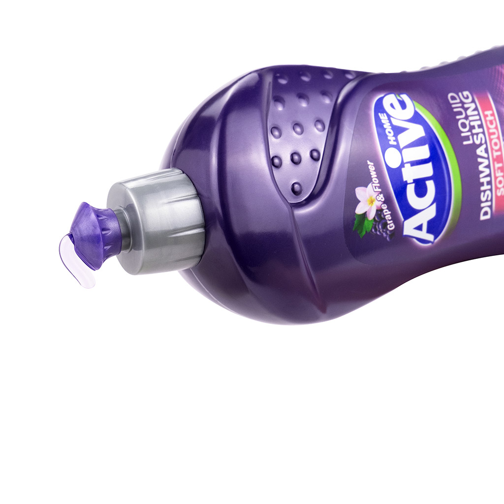 Гель для мытья посуды "Active" 750мл, 9х6х27см, концентрат, "Виноград", Purple (Иран)