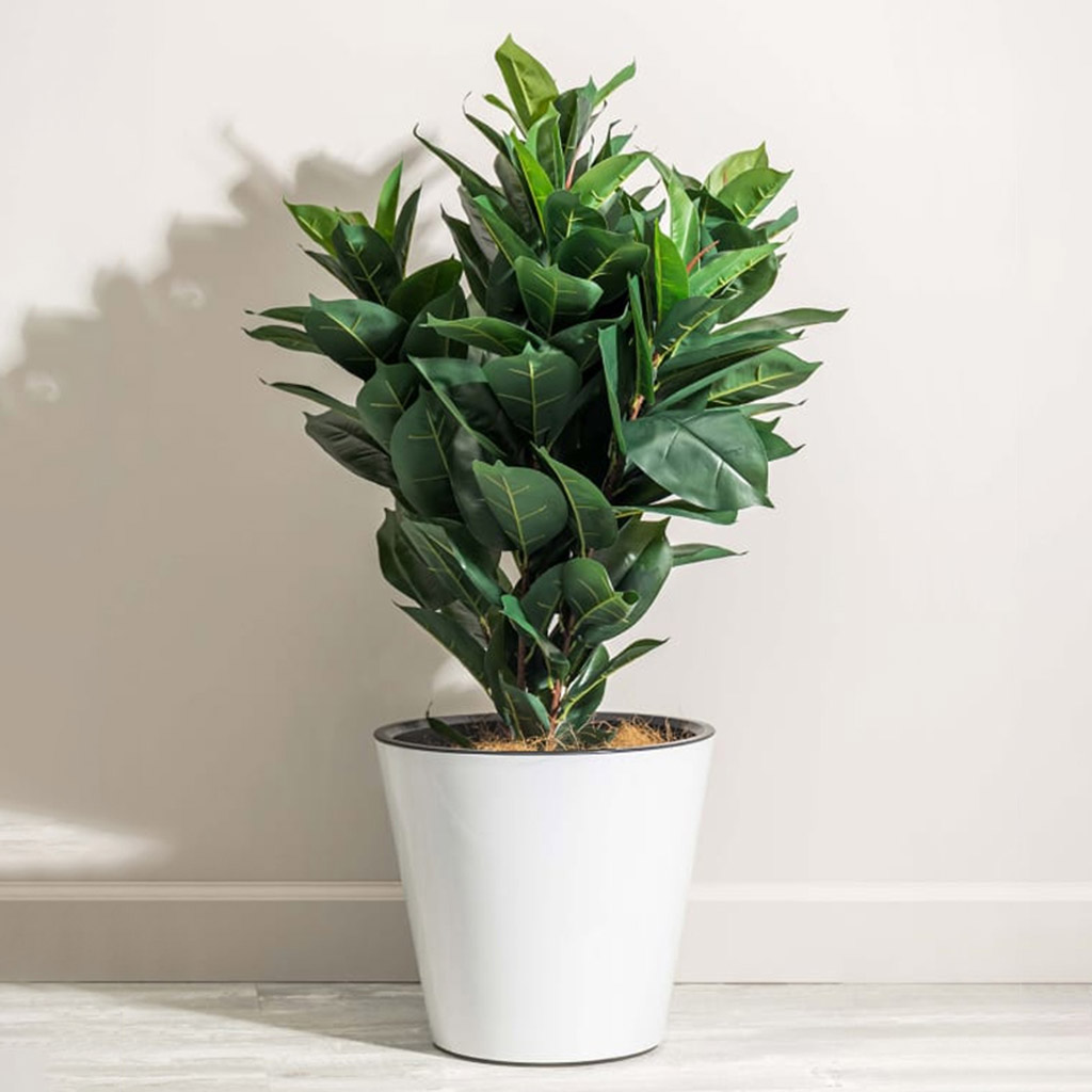 "Rosemary" Горшок для цветов пластмассовый 16л, д33см, h30,5см, с дренажной вставкой, на колесиках, белый (Россия)
