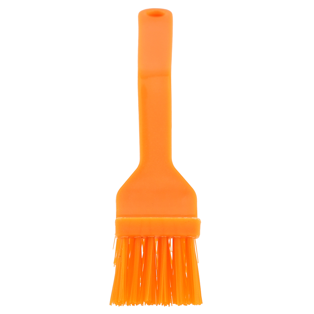 Щетка для посуды "Солнышко" 19см, 3,3х4см, щетина ПВХ 2,5см, со скребком, длинная пластмассовая ручка, оранжевый (Китай)