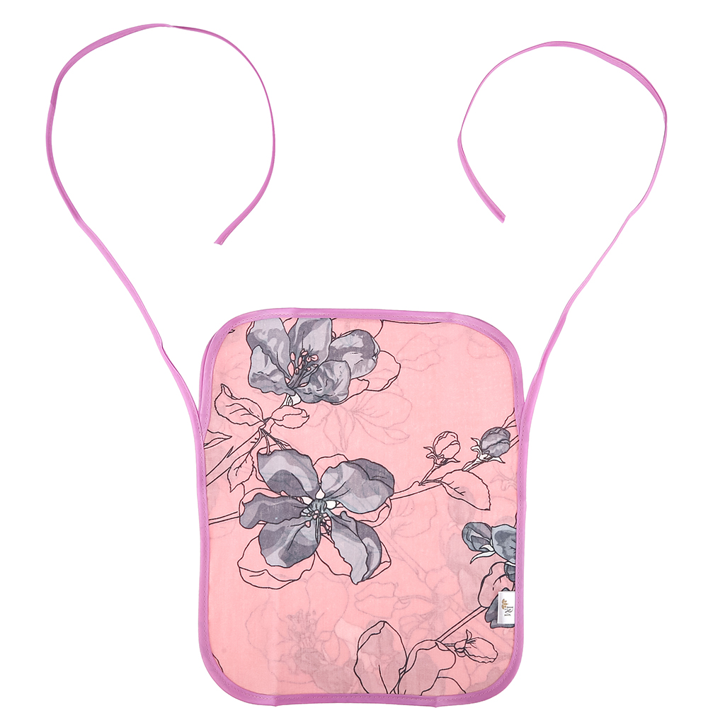 Эко-мешочек 25х30см "Цветы сакуры" пудровый, на завязках, хлопок 100%, упаковка "классическая" ПП с подвесом 14,5х20см, "Домашняя мода" (Россия)