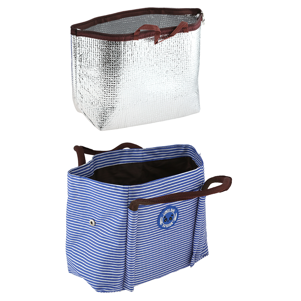 Сумка обеденная "Lunch bag" 26х13,5х22см, 34см с ручками, полиэстер, на подкладке, внутренний карман на молнии, наружный карман, сумка-вставка 24х11,5х21см термоизоляция - фольгированный слой, время сохранения температуры до 2-х часов, толщина стенки
