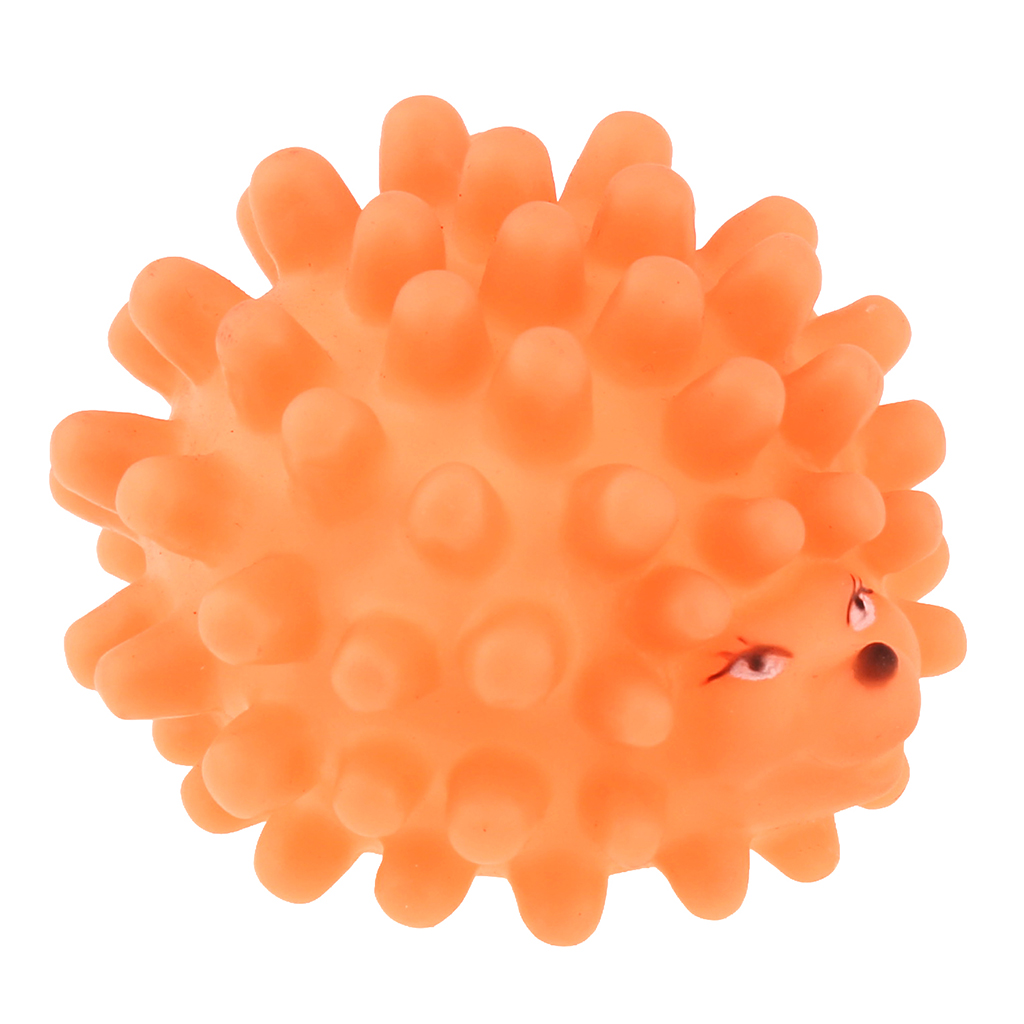 Игрушка для собаки "Ежик" 6,2х6х4,5см, с пищалкой, ПВХ, с шипами, цвета микс (ярко-оранжевый, зеленый, темно-розовый), "Пэт тойс (Pet toys)" (Китай)