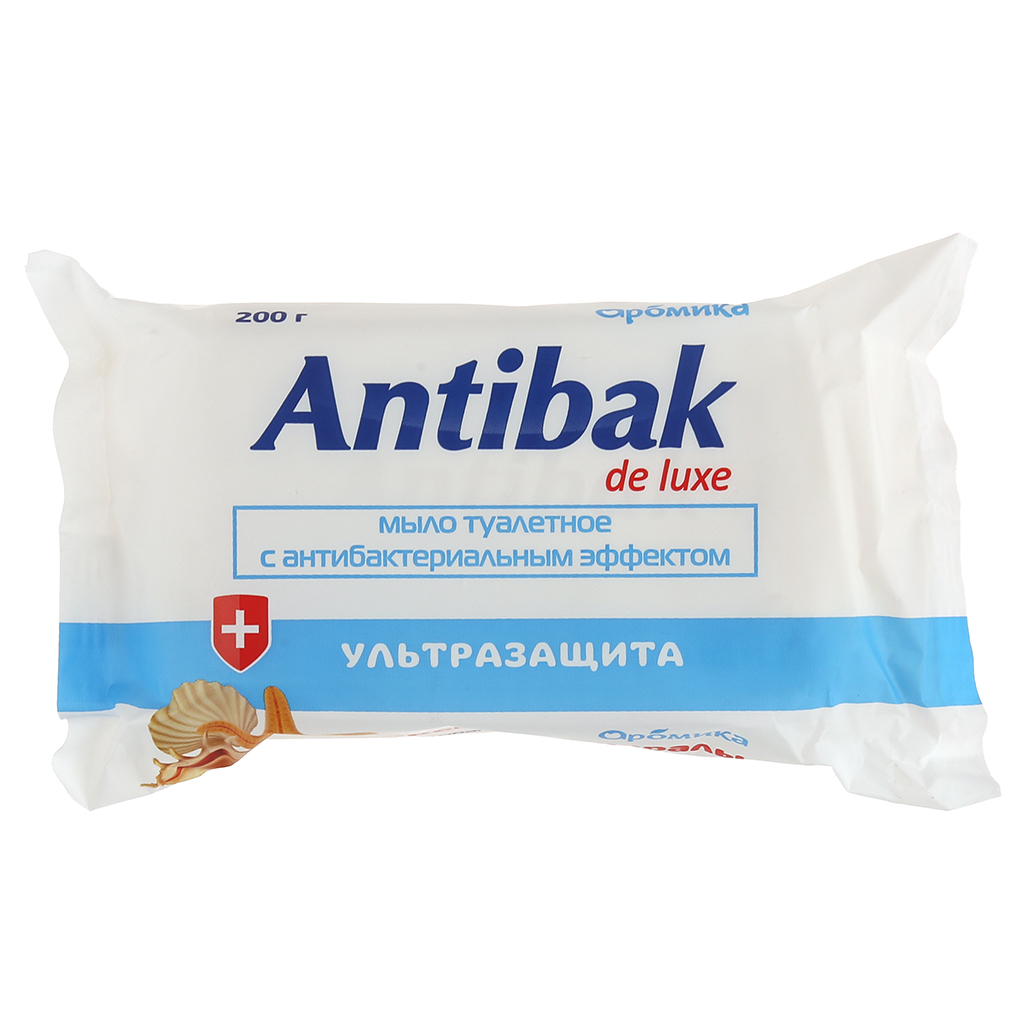 Мыло туалетное твердое "ANTIBAK de LUXE" 200г, 6х10х10см, морские минералы (Казахстан)