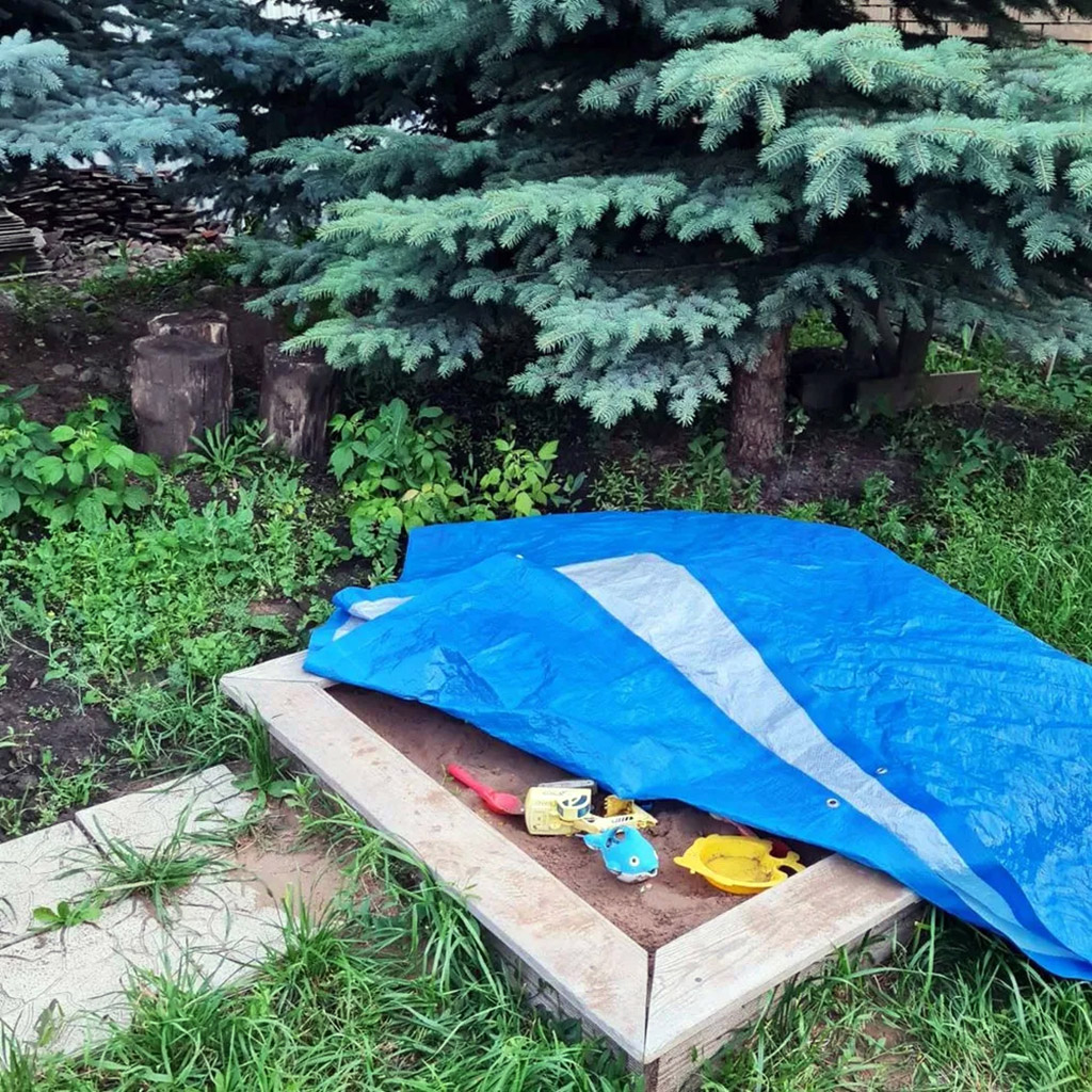 Тент 6х8м из полипропилена 75г/м2, водонепроницаемый, на люверсах, синий (Россия)