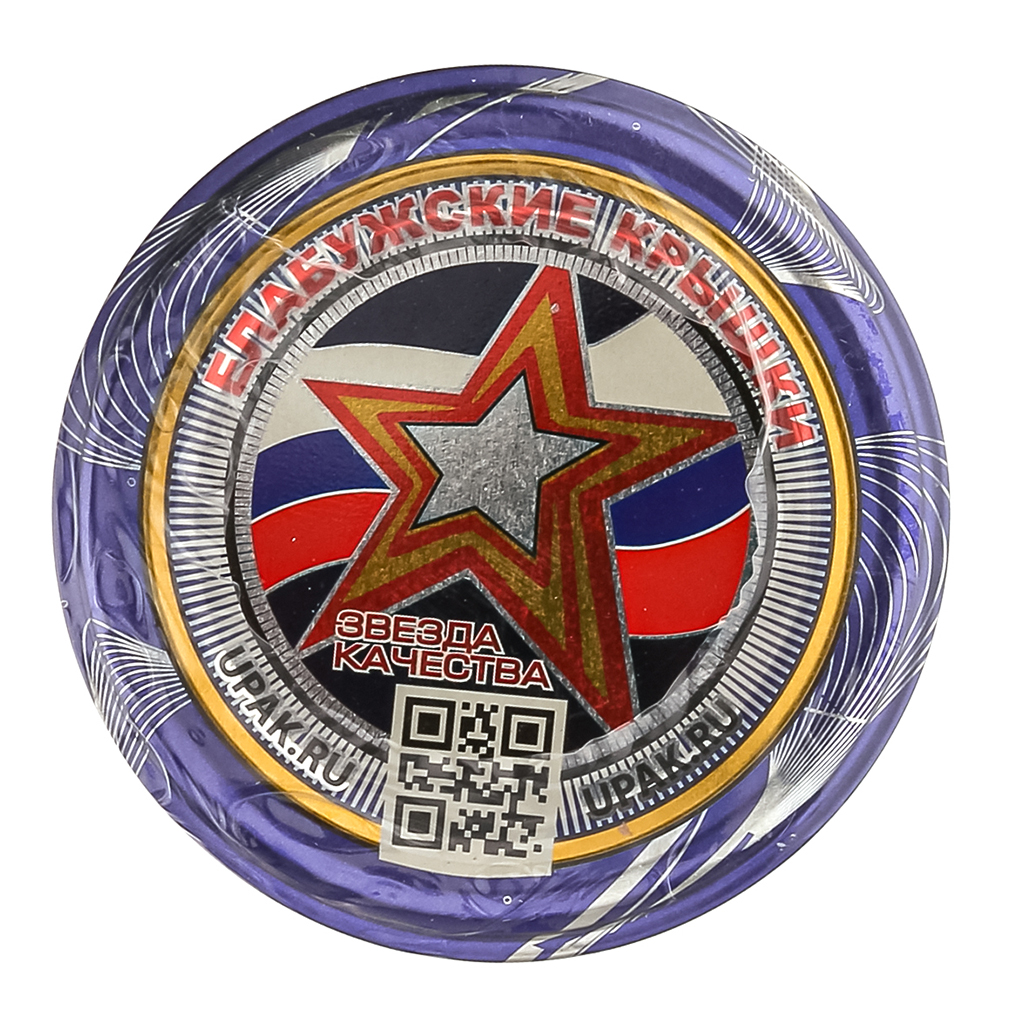 Крышка СКО1-82 "Гарантия качества", для бытового консервирования, с уплотнителем, жесть электролитического лужения s0,20мм, лак, литография, ТУ 9299-002-03965353-2015, упаковка: термоусадочная пленка (Россия)