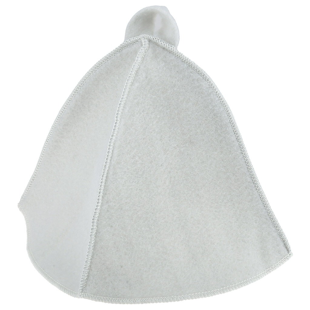 Комплект банный из фетра 2 предмета "Classic white": шапка, коврик, белый, "Бацькина баня" (Россия)