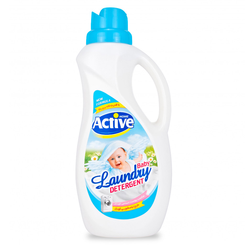 Гель для стирки детского белья "Active" 1,5л, 14х9х29см, универсальный, без запаха, гипоаллергенный, "Для мальчиков", Blue (Иран)
