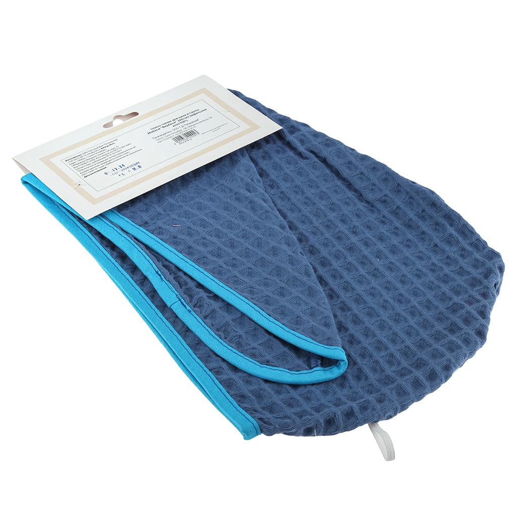 Чалма для бани и сауны "Вербена" 28х62см, вафельное полотно, хлопок 100%, плотность 245г/м2, на картоне, "Домашняя мода" (Россия)