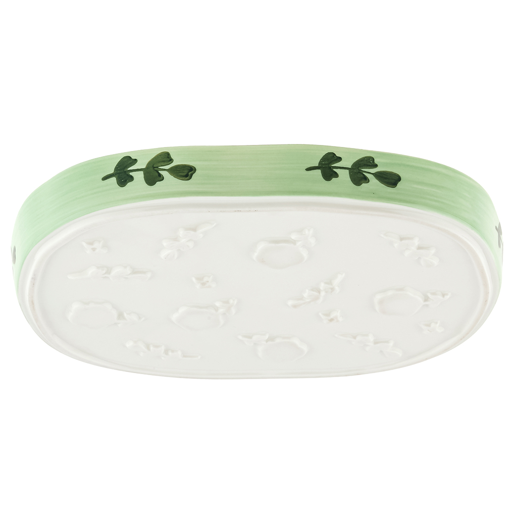 "Зефир" Блюдо овальное фарфоровое 238х174х30мм, цветной декор, отводка (Китай)