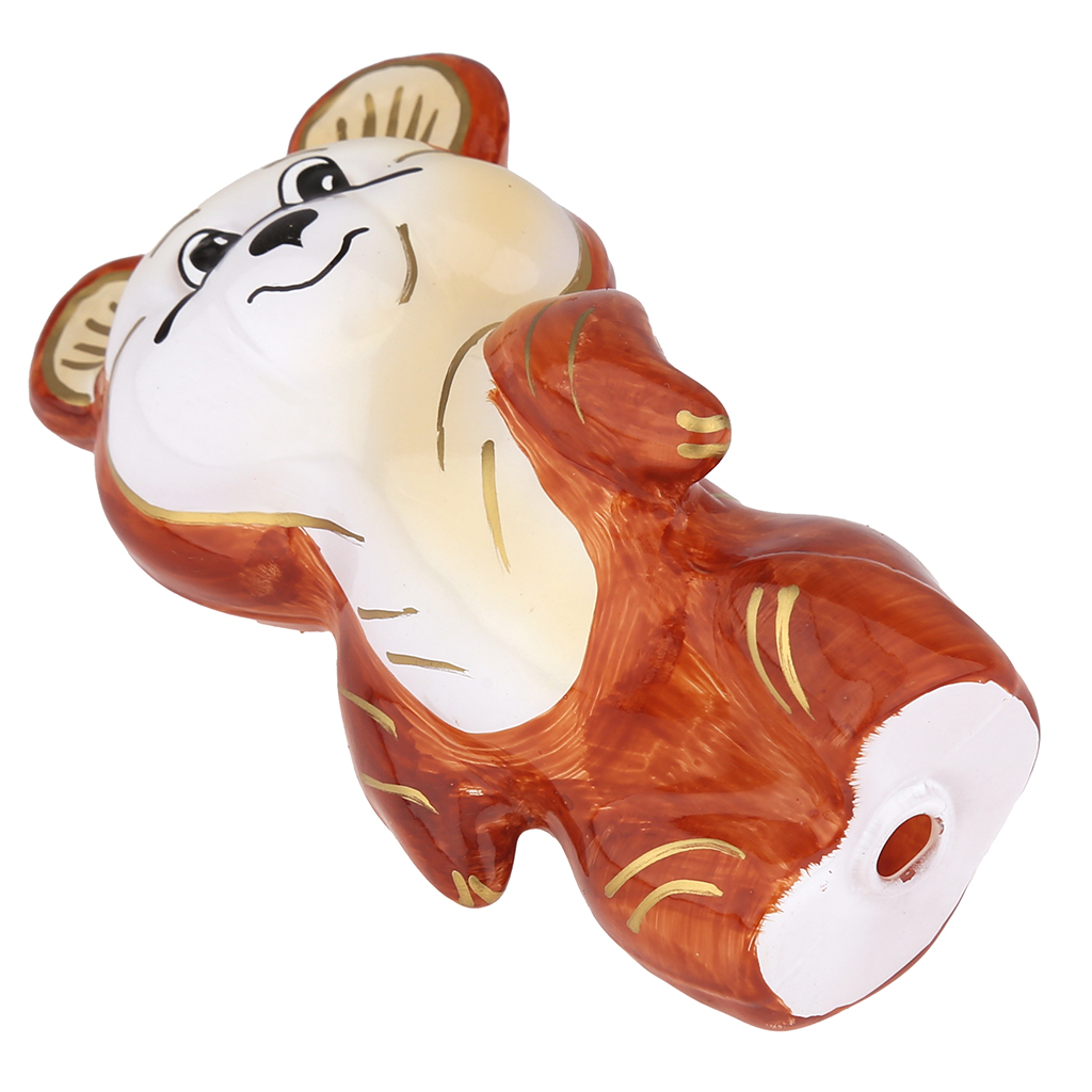 Елочная игрушка фигурка стеклянная "Мишка", h11,5см, ручная художественная роспись, подарочная упаковка (Россия)