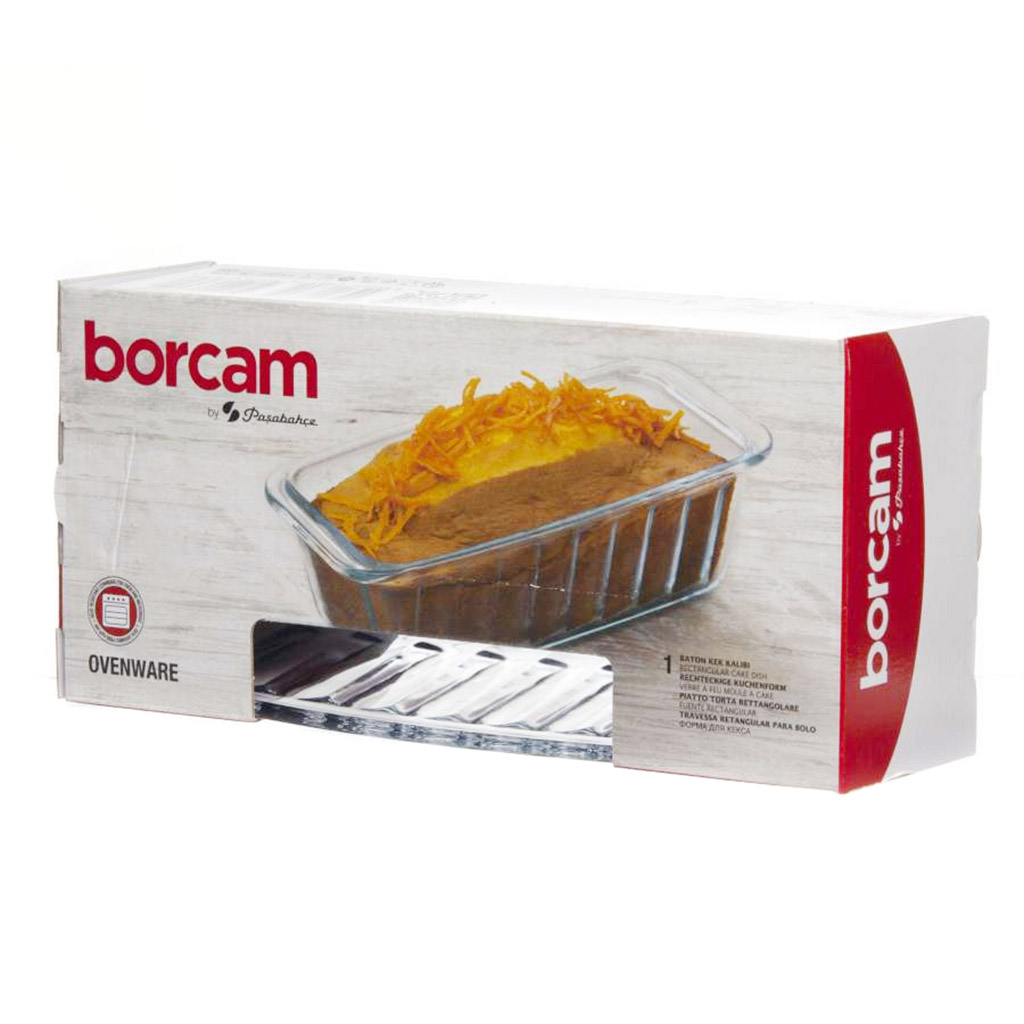 "Боркам (Borcam)" Форма стеклянная жаропрочная 1,12л, 25х11,5х7см, цветная коробка, Pasabahce (Турция)