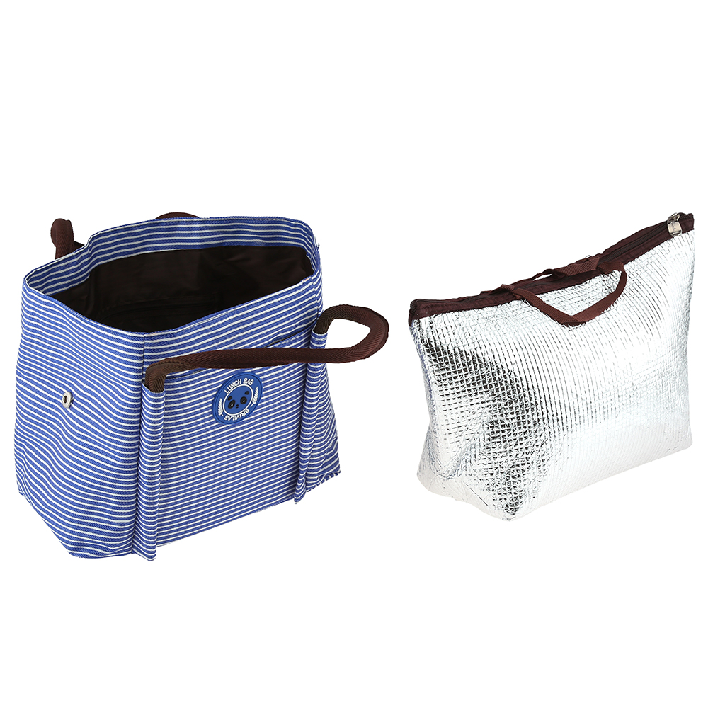 Сумка обеденная "Lunch bag" 26х13,5х22см, 34см с ручками, полиэстер, на подкладке, внутренний карман на молнии, наружный карман, сумка-вставка 24х11,5х21см термоизоляция - фольгированный слой, время сохранения температуры до 2-х часов, толщина стенки