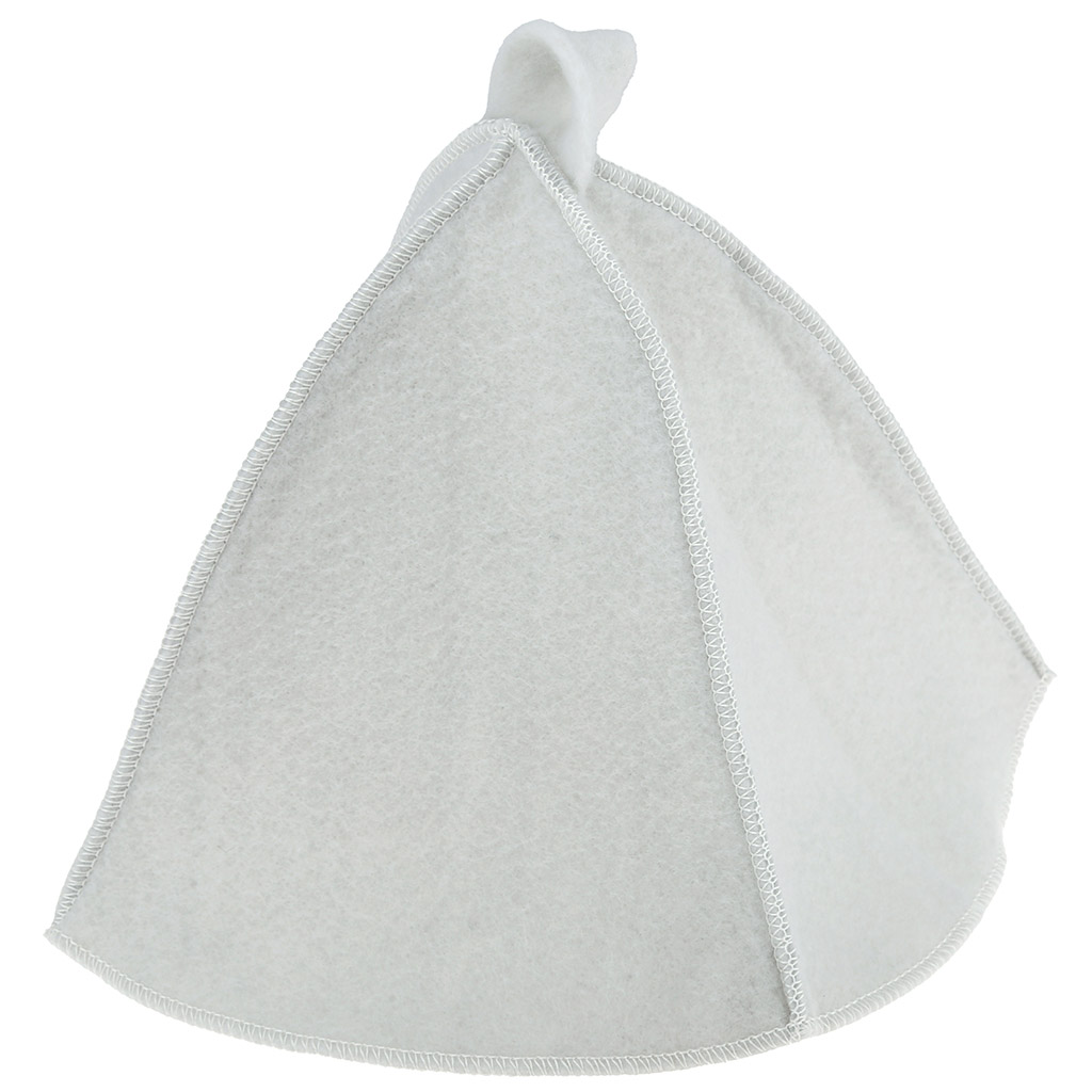 Комплект банный из фетра 2 предмета "Classic white": шапка, коврик, белый, "Бацькина баня" (Россия)