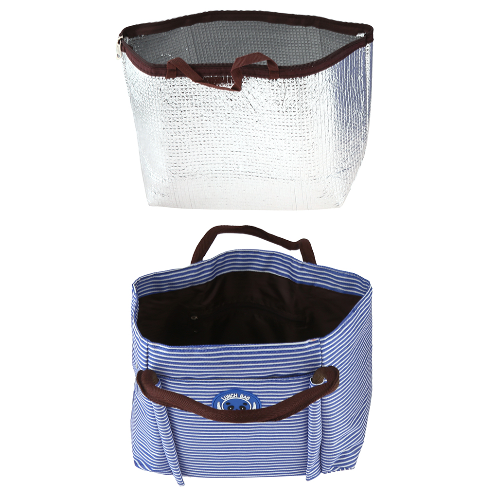 Сумка обеденная "Lunch bag" 26х13,5х22см, 34см с ручками, полиэстер, на подкладке, внутренний карман на молнии, наружный карман, сумка-вставка 24х11,5х21см термоизоляция - фольгированный слой, время сохранения температуры до 2-х часов, толщина стенки