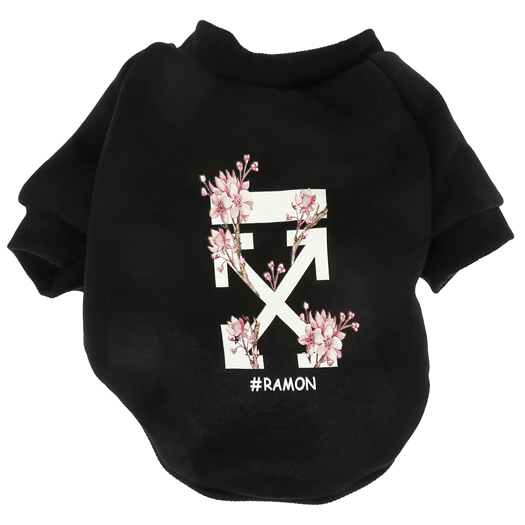 "Пэт тойс (Pet toys)" Одежда для собаки "Толстовка" "#Ramon" с принтом, р-р 2XL, длина спинки 40см/обхват груди 50см/обхват шеи 34см, цвет-черный, полиэстер/флис (Китай)