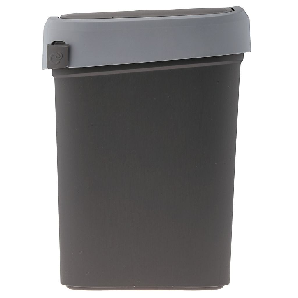 Ведро для мусора с плавающей крышкой пластмассовое "SMART BIN" 10л, с креплением для мусорных пакетов, серый Econova(Россия)