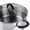 TR-17193 - Кастрюля из нержавеющей стали "Телфорд" 3,1л, д20см, h10см, s0,6мм, дно s2,8мм, стеклянная жаропрочная крышка, широкий металлический ободок с отверстиями для слива жидкости, пароотвод, ручки из нержавеющей стали с силиконовыми вставками, капсулирован