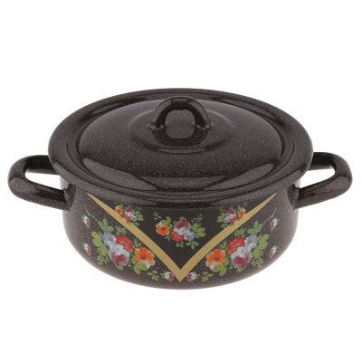 "Красава" Кастрюля эмалированная 1,45л, форма цилиндрическая, металлическая крышка (Россия)