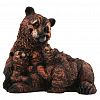 F1366    - Скульптура-фигура для сада из полистоуна "Медведица с двумя медвежатами лежит" 27х22х25см (Россия)
