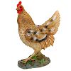 12556-1 - Скульптура-фигура для сада из полистоуна "Курица на камушке" 30х33см (Россия)