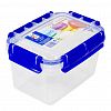 06341 - Контейнер для продуктов пластмассовый 1,1л, 12х16х10см, герметичный, силиконовый уплотнитель, 4 защелки (Россия)