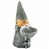 F1394/кам - Скульптура-фигура для сада из полистоуна "Гном с грибом" 22х17х40см (Россия)